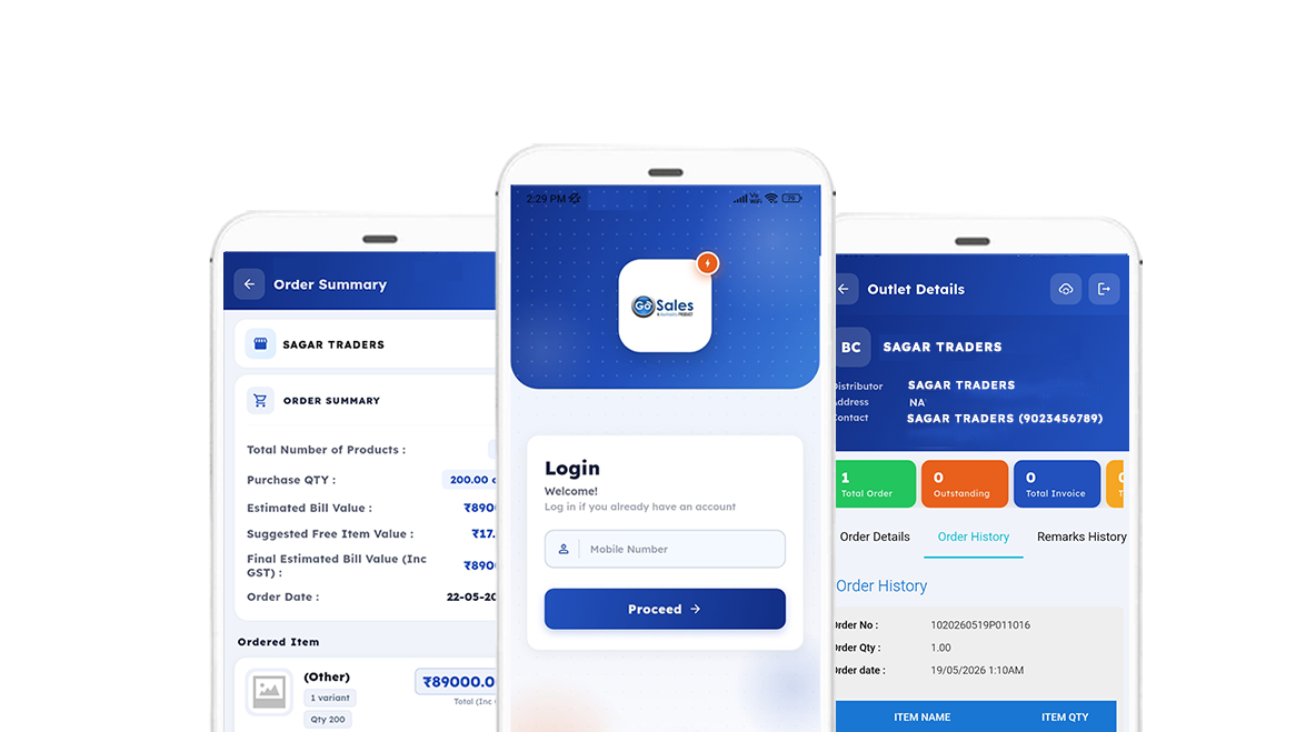 GoSales SFA — field force automation dashboard
