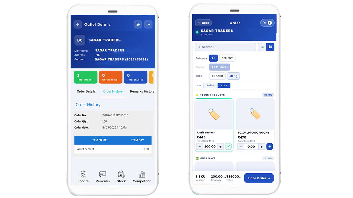 Beat plan and route optimization — coverage, routes and outlet status